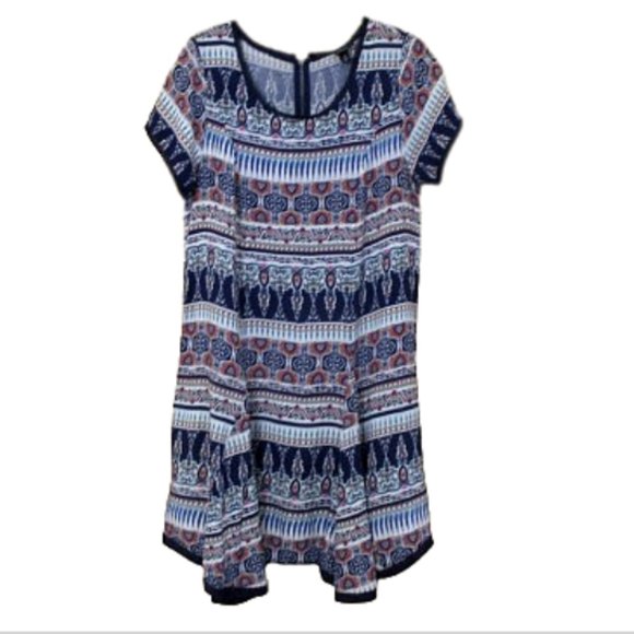 Torrid Multi Print Challis Tee Dress - Picture 8 of 8